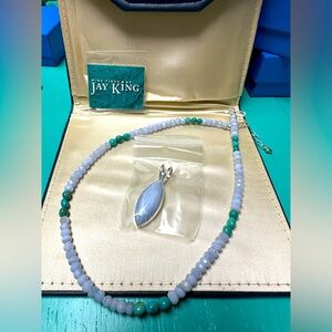 Jay King blue lace agate necklace
